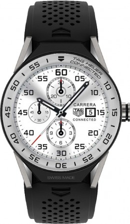 AAA Replica Tag Heuer Connected Modular 45mm Black Rubber Steel Bezel Watch SBF8A8014.11FT6076