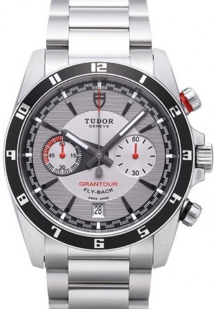AAA Replica Tudor Grantour Chrono Fly Back Grey Dial Steel Strap Mens Watch 20550N-3
