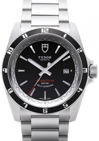 AAA Replica Tudor Grantour Date Black Dial Steel Strap Mens Watch 20500N-1