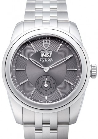AAA Replica Tudor Glamour Double Date Black Dial Folding Clasp Mens Watch 57000-4