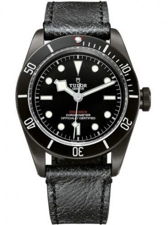 AAA Replica Tudor Heritage Black Bay Dark 41 mm PVD Steel Case Leather Bracelet Watch 79230DK-01