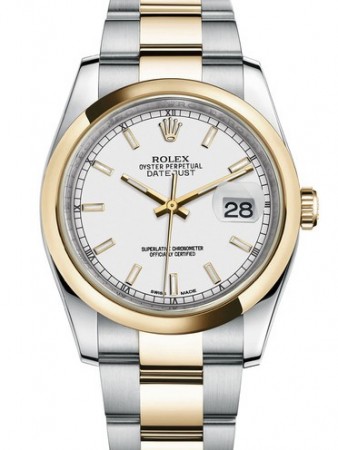 AAA Replica Rolex Datejust 36mm Stainless Steel and Yellow Gold Midsize Watch 116203-0124