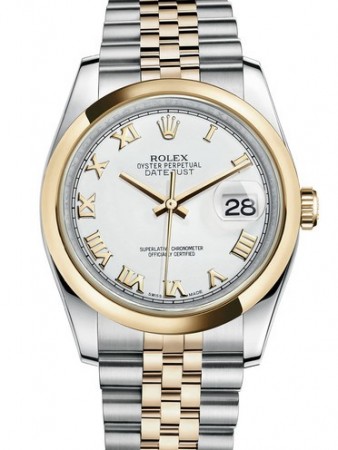 AAA Replica Rolex Datejust 36mm Stainless Steel and Yellow Gold Midsize Watch 116203-0144