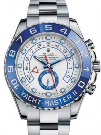 AAA Replica Rolex Yacht-Master II 44mm White Dial Mens Watch 116680-0001