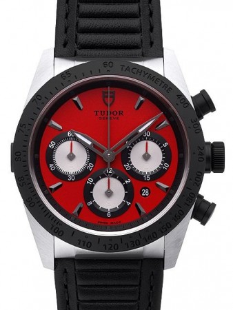 AAA Replica Tudor Fastrider Chronograph Red Dial Calfskin Strap Mens Watch 42010N-1
