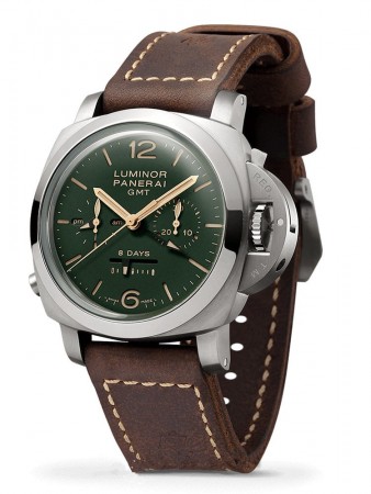 AAA Replica Panerai Luminor 1950 Chrono Monopulsante 8 Days GMT Titanio Mens Watch PAM00737