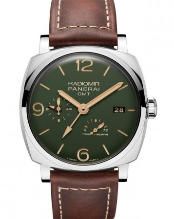 AAA Replica Panerai Radiomir GMT Power Reserve Edizione Verde Militare 45mm Mens Watch PAM00999