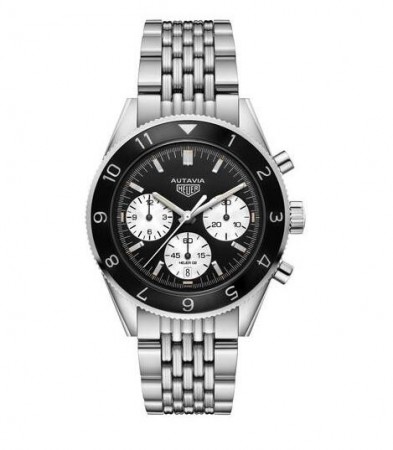AAA Replica TAG Heuer Autavia Heuer 02 Stainless Steel Inverted Panda Watch CBE2110.BA0687