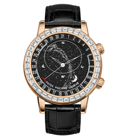 AAA Replica Patek Philippe Celestial Rose Gold Black Watch 6104R-001