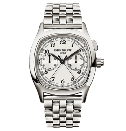 AAA Replica Patek Philippe Split-Seconds Chronograph Stainless Steel Silver Bracelet Watch 5950/1A-001