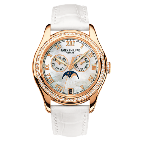 AAA Replica Patek Philippe Annual Calendar Rose Gold Diamond Mother of Pearl Watch 4936R-001