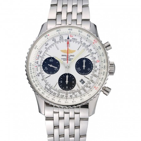 Swiss Breitling Navitimer White Dial Stainless Steel Bracelet  622441