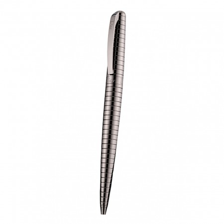 Christian Dior Horizontally Grooved Dark Grey Brown Ballpoint Pen  622741