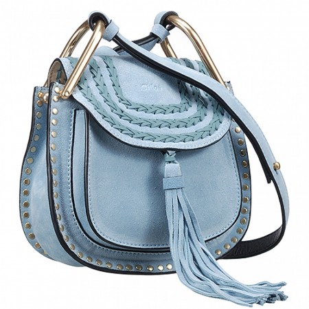 Chloe Hudson Mini Blue Suede Leather Bag 18927060