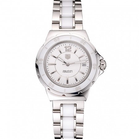 Tag Heuer Formula 1 White Ceramic Bezel White Dial