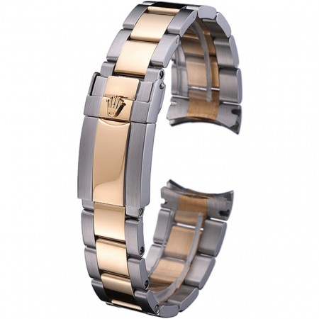 Rolex Plated Yellow Gold and Stainless Steel Link Bracelet  622485