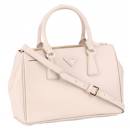 Prada Saffiano Lux Top Handle Beige
