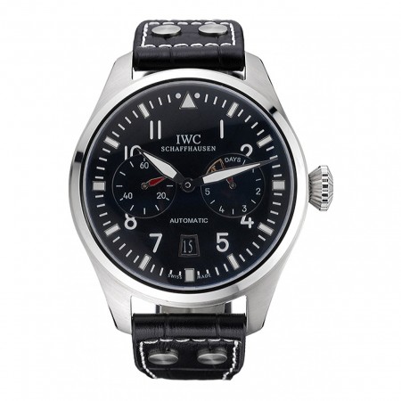 IWC Big Pilot Top Gun 7 Day Black Dial Black Leather Bracelet