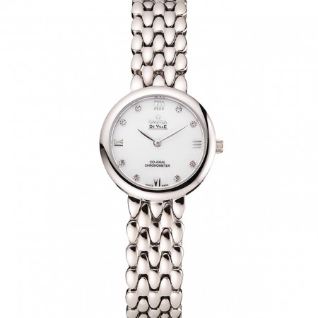 Omega De Ville Prestige No Date White Dial With Diamonds Stainless Steel Case And Bracelet