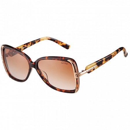 Cartier Light Tortoiseshell Frame Brown Lenses Sunglasses 308258