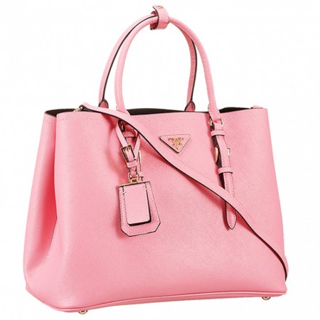 Prada Saffiano Double Tote Pink