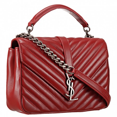 Saint Laurent College Monogram Medium Bag Dark Red