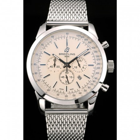 Breitling Transocean Stainless Steel Case Light Yellow Dial