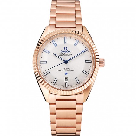 Omega Globemaster White Dial Rose Gold Case And Bracelet