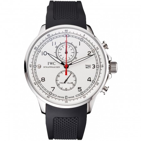 IWC Portugieser Yacht Club White Dial Stainless Steel Case Black Rubber Strap