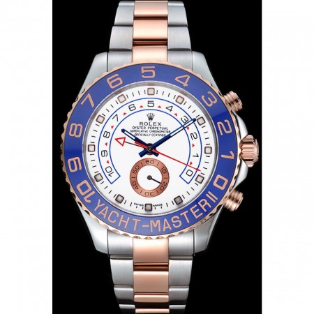 Rolex Yacht-Master II White Dial Blue Bezel Stainless Steel and Rose Gold Bracelet 622270