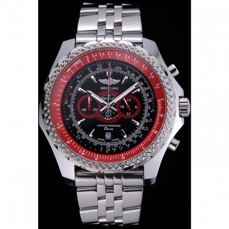 Breilting Bentley Supersports Black And Red Dial Stainless Steel Bracelet  622521
