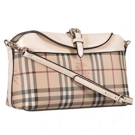 Burberry House Check And White Leather Shoulder Bag 18926904