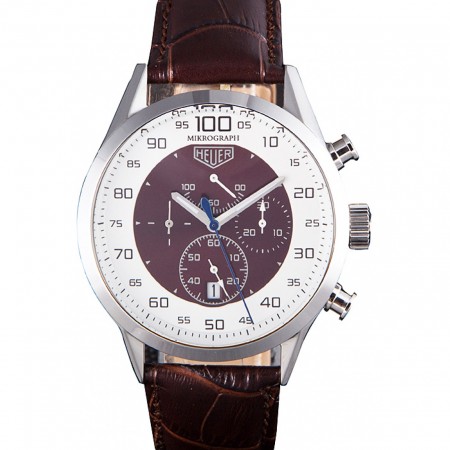 Tag Heuer Carrera Mikrograph Limited Edition Brown Leather Strap 7916