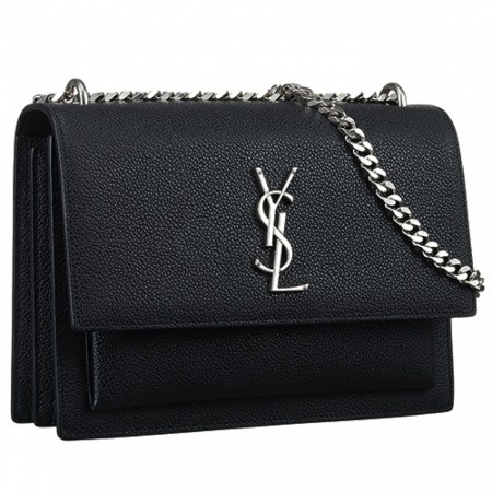 Saint Laurent Sunset Black Leather Medium Bag 18927392