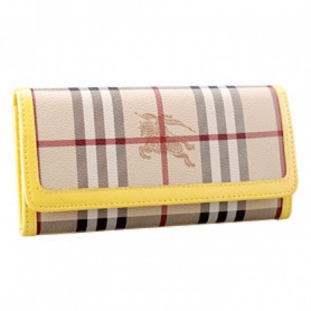 Burberry Haymarket Check Large Purse Yellow