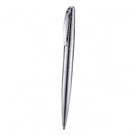 Christian Dior Pattern Grooved Silver Ballpoint Pen  622744