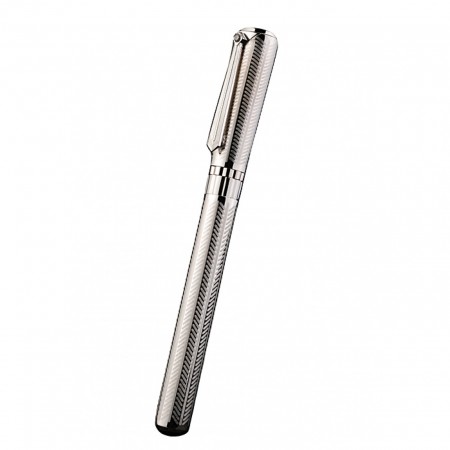 MontBlanc Silver Cutwork Ballpoint Pen With MB Engraved Cap 98056