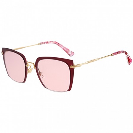 Miu Miu Square Cut Off Red Frame Sunglasses 308439