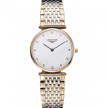 Longines La Grande Classique Two Tone Band White Dial Diamond Markers Homme  622101