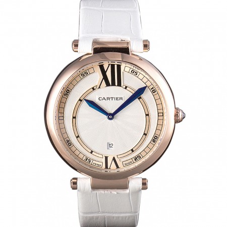 Cartier Ballon Bleu White Leather Strap  621449