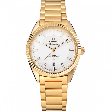 Omega Globemaster White Diak Gold Case And Bracelet