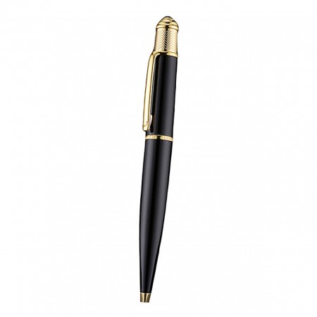 Cartier Gold Rimmed Black Ballpoint Pen  622759