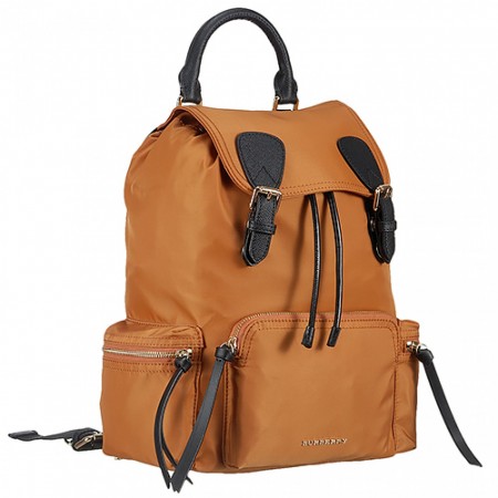 Burberry Large Backpack Tan Nylon Black Leather Trim 18927042