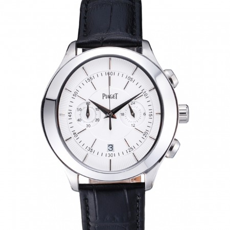 Piaget Gouverneur Chronograph Stainless Steel White Dial 621981
