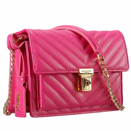 Saint Laurent High School Matelasse Medium Bag Fuchsia