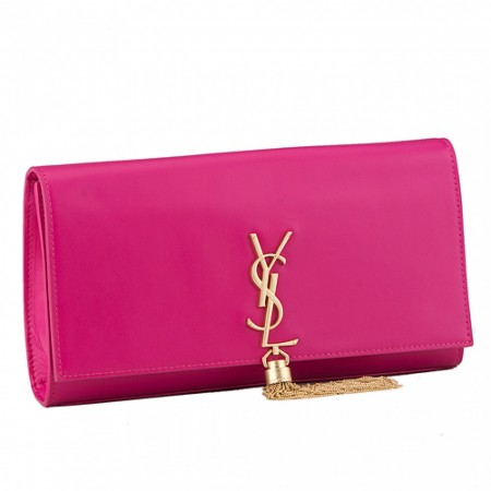 Saint Laurent Cassandre Tassel Fuchsia Clutch