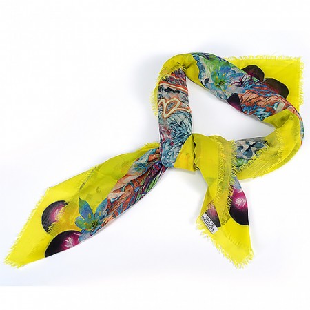 Valentino Flamingo Forest Yellow Shawl 621874