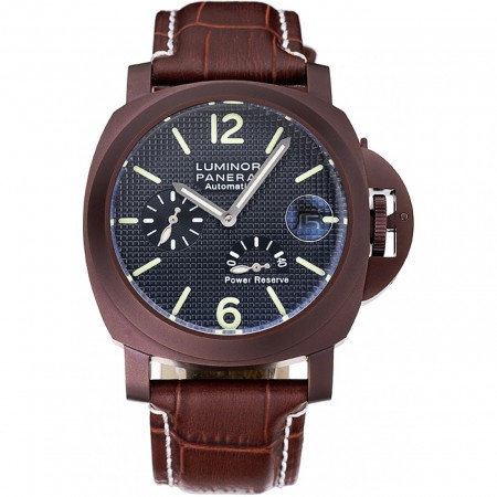 Panerai  Luminor Brown Leather Strap Black Dial 80165