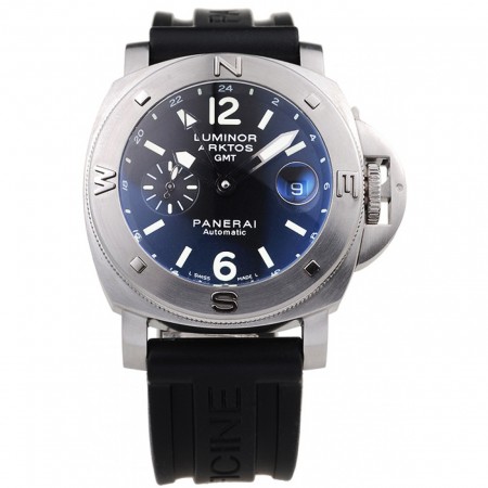 Panerai Luminor Brushed Stainless Steel Case Black Dial Black Rubber Strap 98164