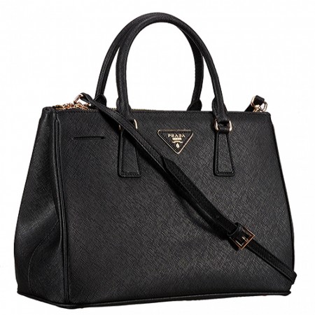 Prada Medium Saffiano Lux Top Handle Black